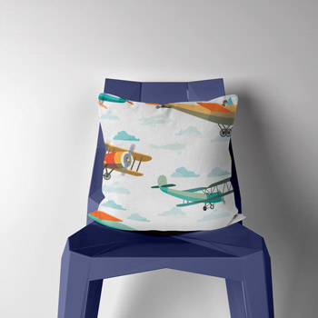 pillow printed with boysbedding pattern
